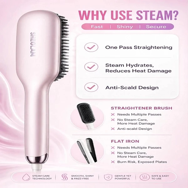 برس حرارتی شیگلم مدلHydra Shot Steam Pro بخاردار